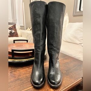 NEW-Never Worn! Indigo Brand Black Lux SOFT Pebbled Leather Knee-High Boots